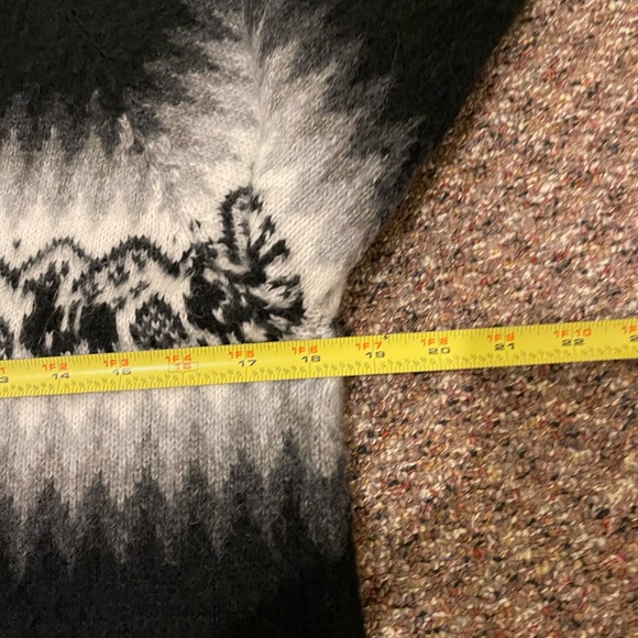 Alpaca Connection Cardigan Sweater Hoodie Womens Small Black Knit Full Zip Wool - Picture 12 of 12